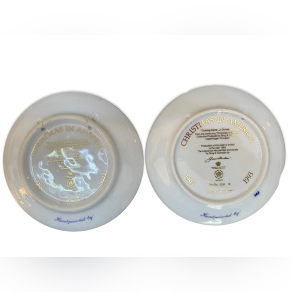 Bing & Grondahl Christmas in America Vintage Plates - Set of 2 - Picture 2 of 3